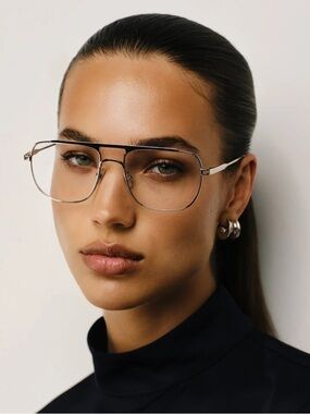 Elisa Johnson JANE Silver Metal Blue Light Optical Glasses